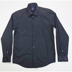 Ben Sherman Slim Fit Size Medium 15/15.5 32-33 Black Spread Collar Long Sleeve